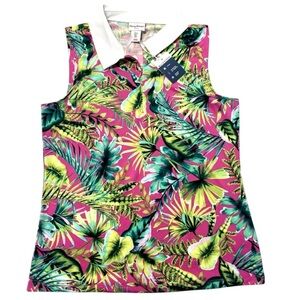 Tommy Bahamas Golf Ladies Large Tropical Sleeveless Top